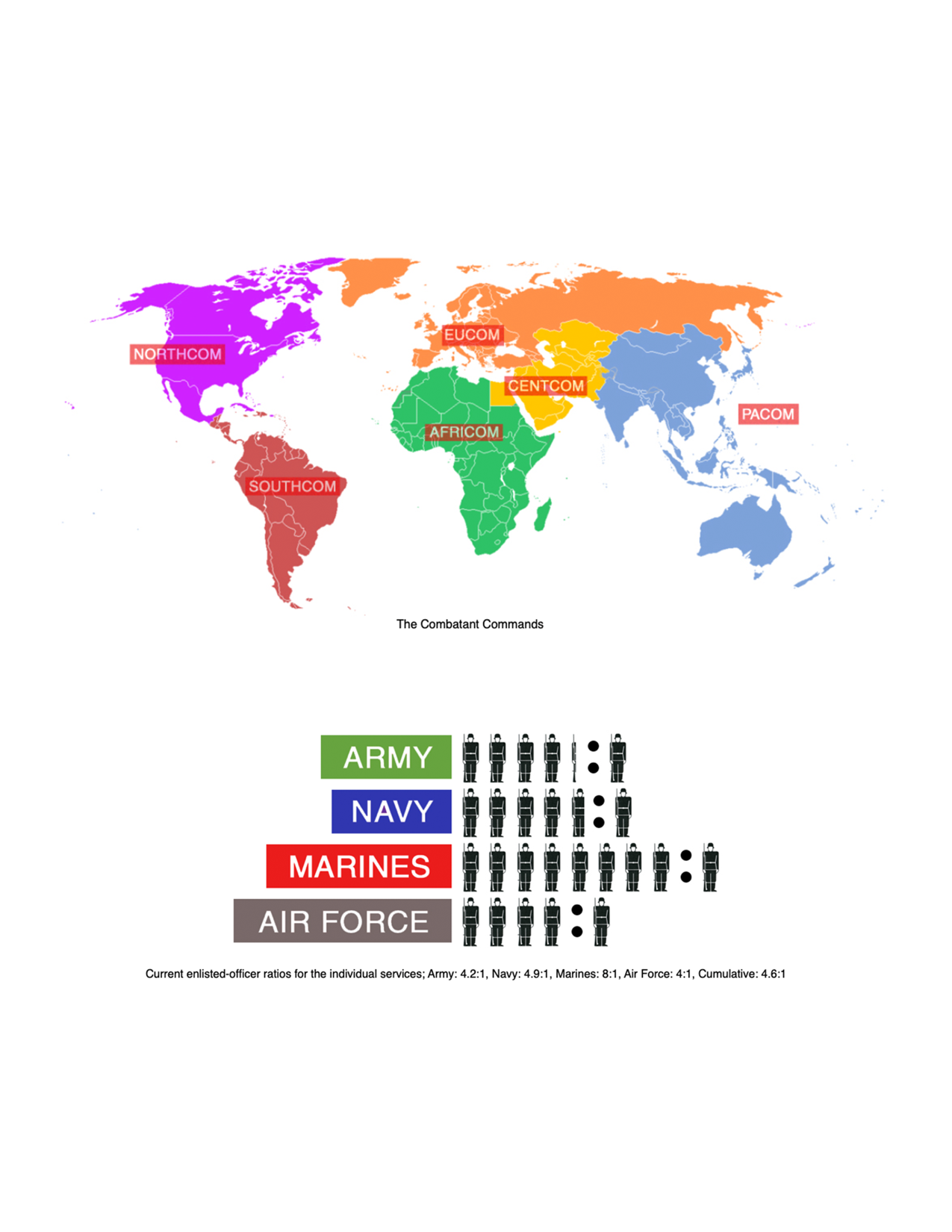 Map of the United States combatant commands